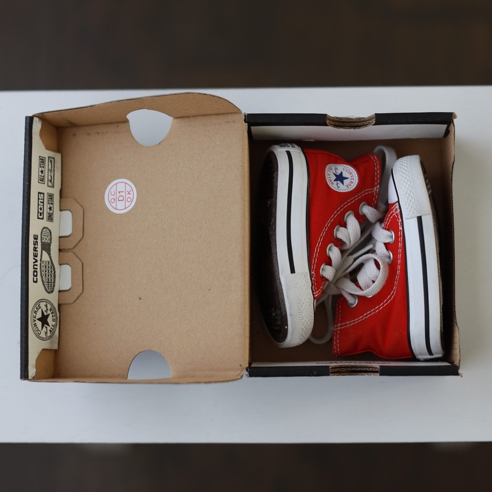 Infant size 2 Red Hightop Converse
